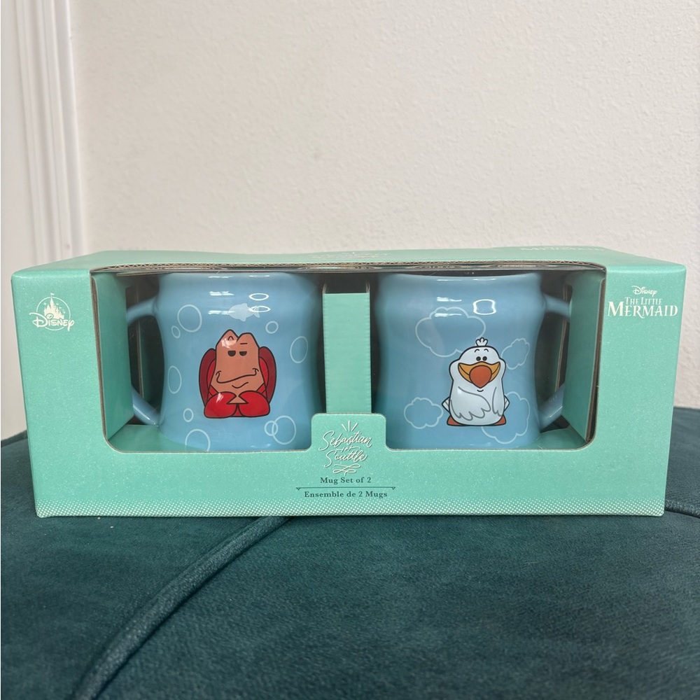 Disney Blue Mug Set with Sebastian and Scuttle